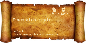 Modrovich Ervin névjegykártya